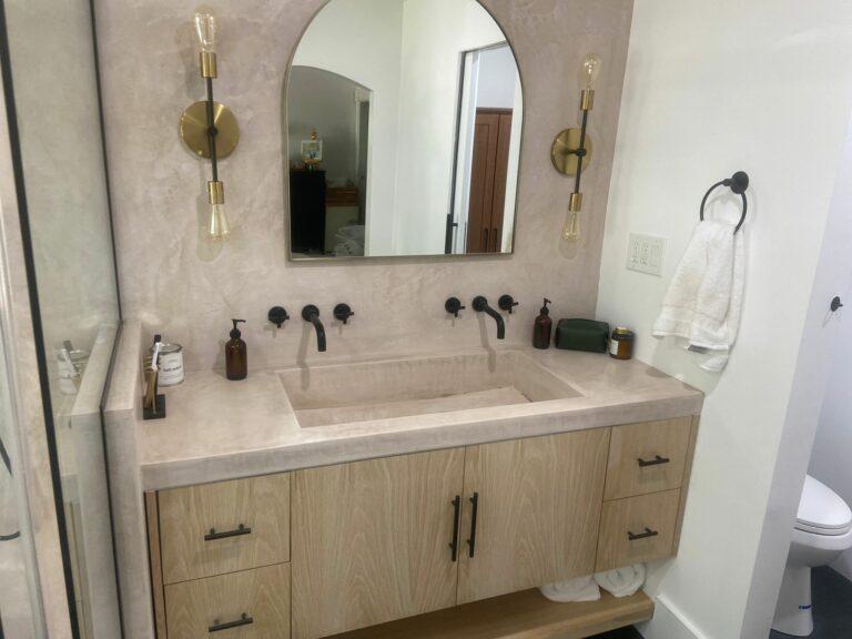 Luxurious Master Bathroom Renovation with Venetian Plaster in Chino Hills